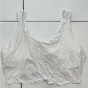 Aerie Ribbed White Crop Top